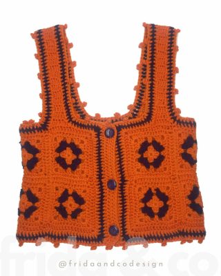 Tangerine Dream Soft Wool Crocheted Bodice